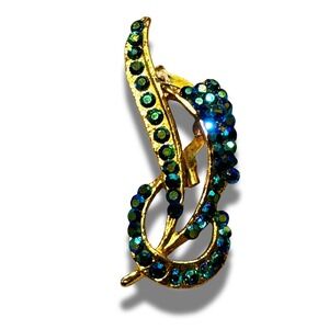 Vintage Brooch Green Bridal Wedding Party 1980s